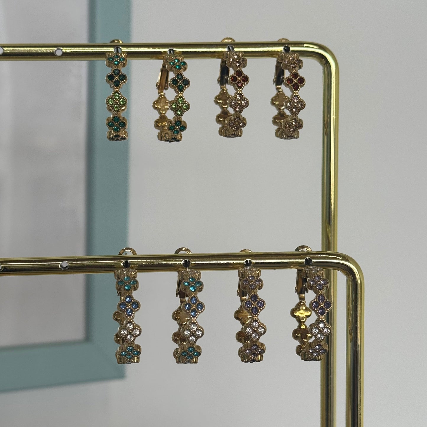 Dahlia hoop earrings