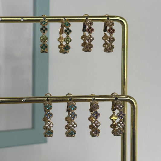 Dahlia hoop earrings