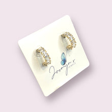 Load image into Gallery viewer, Hooped diamond earrings
